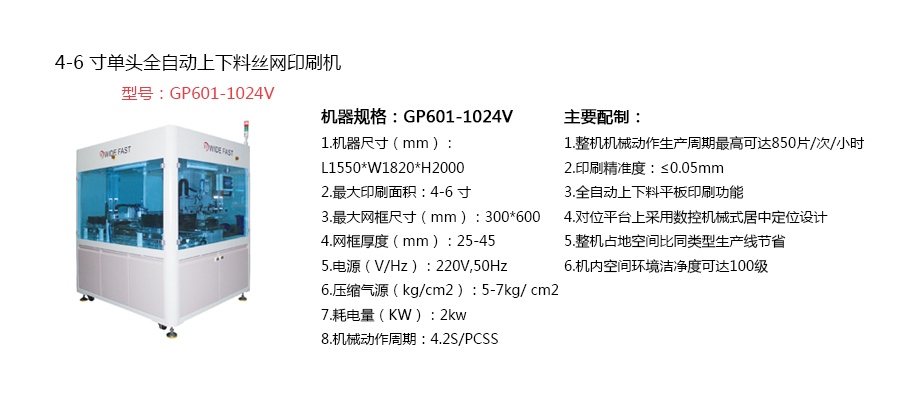 4-6寸單頭全自動上下料絲網（wǎng）印刷機